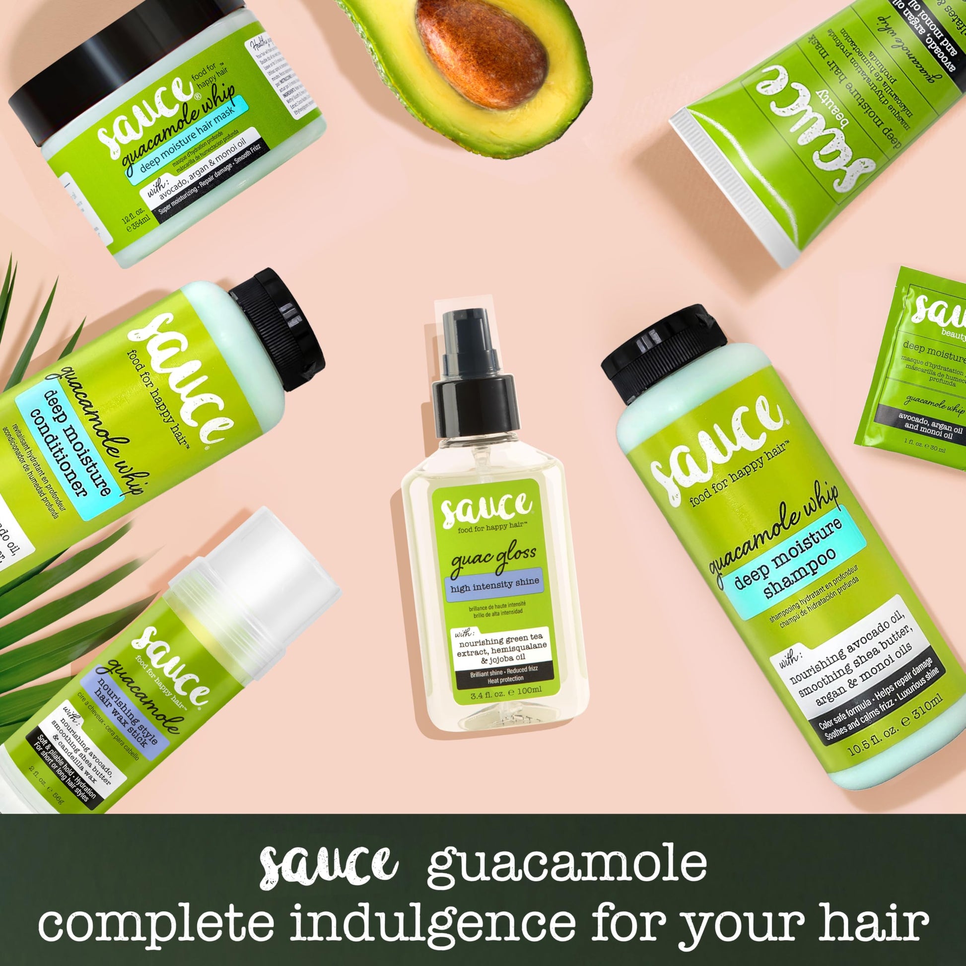SAUCE BEAUTY Guac Hair Gloss, 3 Fl Oz High Intensity Shine, Jojoba Oil, Green Tea Extract & Squalane to Smooth, Boost Shine & Control Frizz for Sleeker, Softer, More Manageable Hair, Vegan Formula SAUCE BEAUTYBuy Supplements Australia