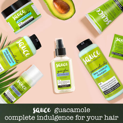 SAUCE BEAUTY Guac Hair Gloss, 3 Fl Oz High Intensity Shine, Jojoba Oil, Green Tea Extract & Squalane to Smooth, Boost Shine & Control Frizz for Sleeker, Softer, More Manageable Hair, Vegan Formula SAUCE BEAUTYBuy Supplements Australia