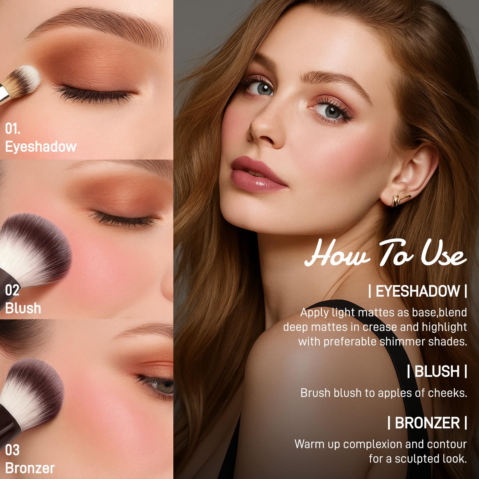 UCANBE Full Size Baked Makeup Palette Set - Include Blush, Bronzer, 8 Eyeshadows & Brushes, Pigmented All-in-One Face & Eye Compact Powder Beauty Holiday Gift Kit for Starter & Pros, Travel Friendly UCANBEBuy Supplements Australia
