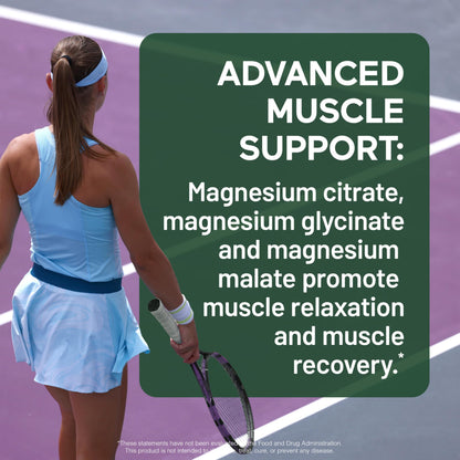 Smarter Nutrition Magnesium Complex - Chelated Magnesium Glycinate with Citrate, Malate and L-Theanine for Sleep, Muscle Relaxation and Stress Support - Non-GMO - 60 Tablets[30DaySupply] SMARTERNUTRITIONBuy Supplements Australia