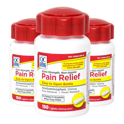 Quality Choice Easy Open Extra Strength Pain Relief, Acetaminophen 500mg Extra Strength, Pain Reliever and Fever Reducer for Headache, Backache, Toothache and Muscle Aches, 150 Count Bottle. Quality ChoiceBuy Supplements Australia