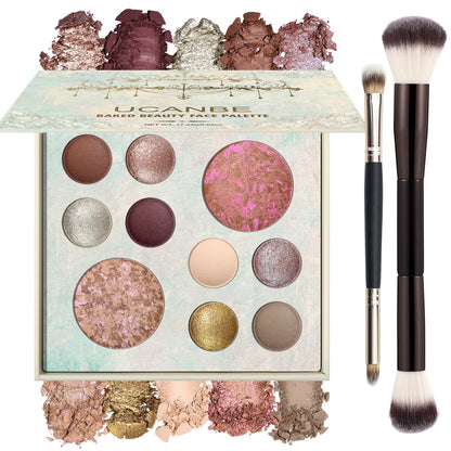 UCANBE Full Size Baked Makeup Palette Set - Include Blush, Bronzer, 8 Eyeshadows & Brushes, Pigmented All-in-One Face & Eye Compact Powder Beauty Holiday Gift Kit for Starter & Pros, Travel Friendly UCANBEBuy Supplements Australia