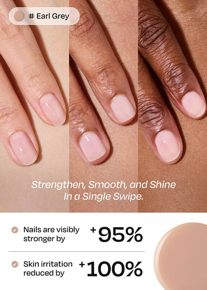 ohora Natural Glow Milk Syrup Nail Strengthener (Earl Grey) - Tinted Nail Hardener for Brittle, Damaged Nails, Quick-Dry Glossy Finish, Nail Repair & Growth, 15 mL