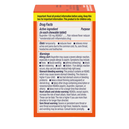 Motrin Children's Dye-Free Chewable Tablets with Ibuprofen, Kids' Fever Reducer & Pain Reliever for Sore Throat, Fever, Toothache & Pain Relief, Grape Flavor, 24 Ct Motrin buy supplements Au