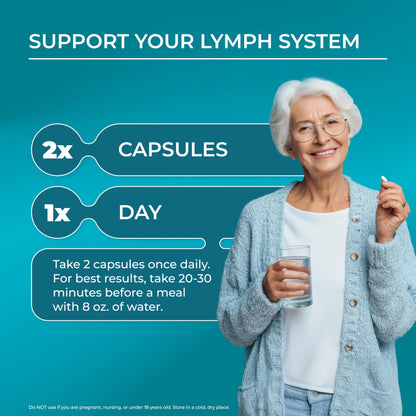 PUREHEALTH RESEARCH Lymph System Support - Lymphatic Drainage Supplement for Women & Men - Bromelain, Echinacea, Dandelion, Burdock Root, Lemon Powder, Kelp, Cleavers & More - 60 Capsules PUREHEALTH RESEARCH buy supplements Au