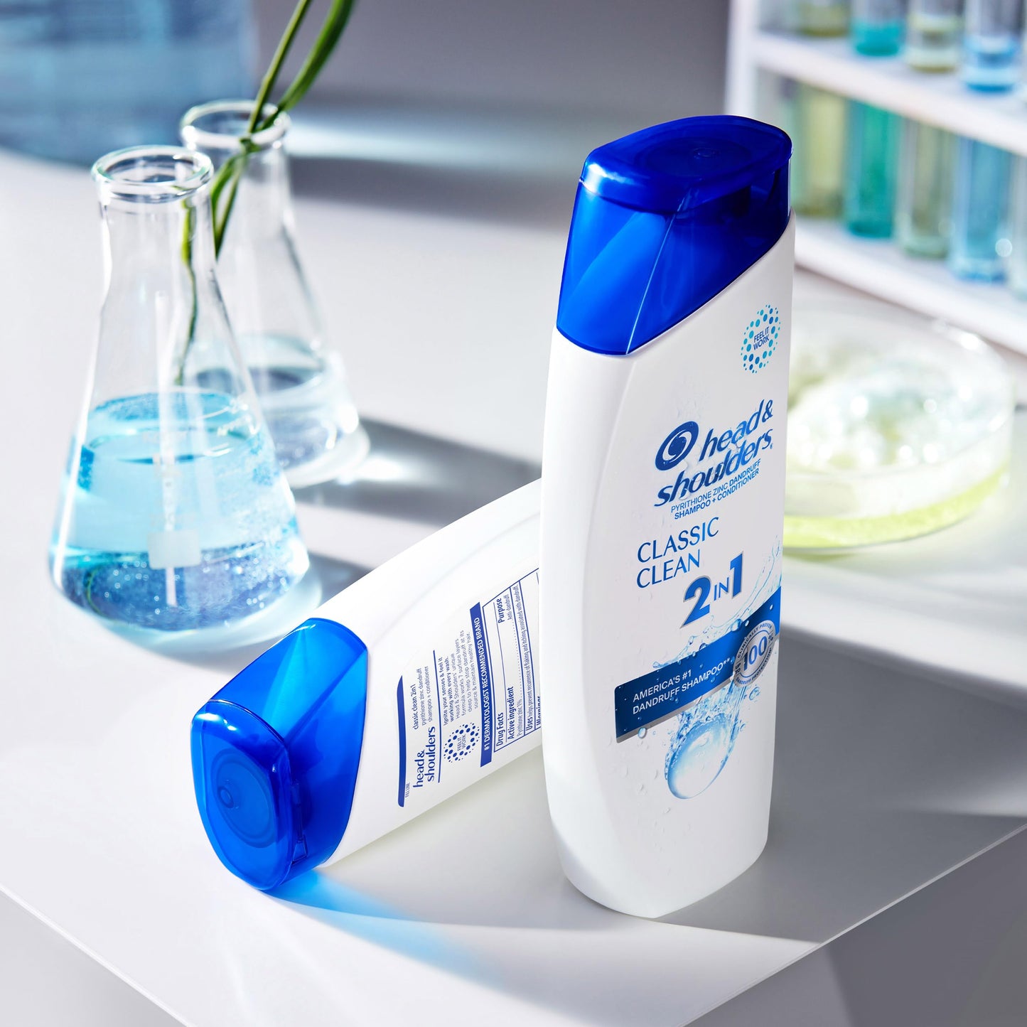 Head & Shoulders Anti-Dandruff Shampoo and Conditioner, Classic Clean 2-in-1, 1% Pyrithione Zinc, Flake Control, Deep Clean