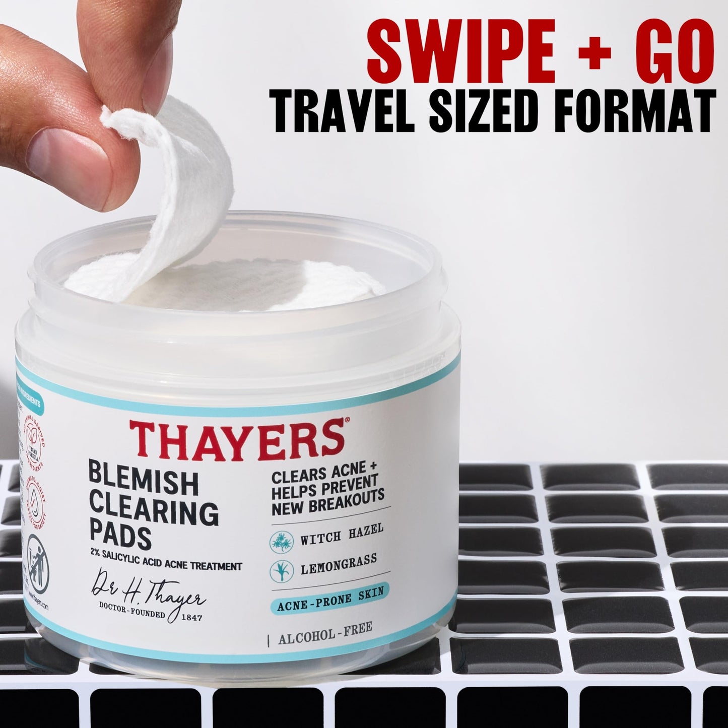 Thayers Blemish Clearing Acne Pads, Salicylic Acid Acne Treatment for Face, Pore Reducing, Exfoliating