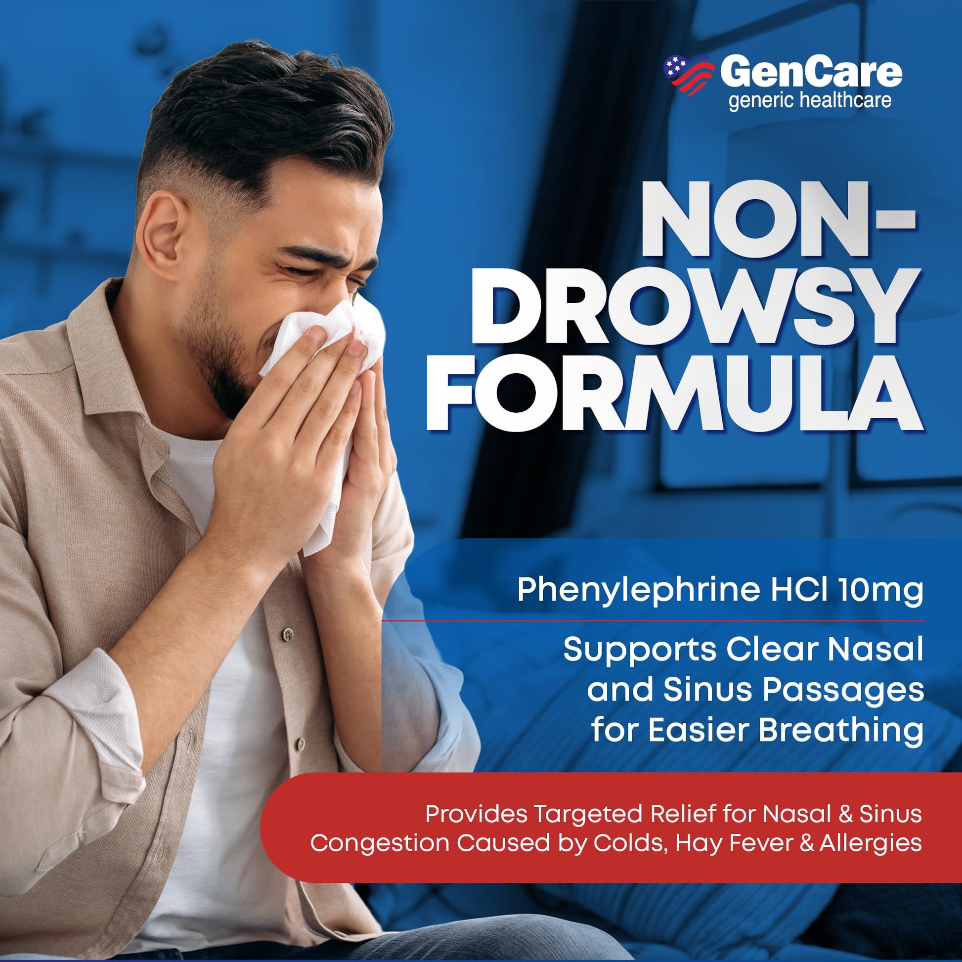 GenCare Nasal Decongestant PE – Phenylephrine HCl 10mg Tablets (Bulk 300 Count) Non-Drowsy Sinus Pressure Relief & Nasal Congestion Relief, Stuffy Nose Decongestants for Adults – Compare to Sudafed PE GenCare buy supplements Au