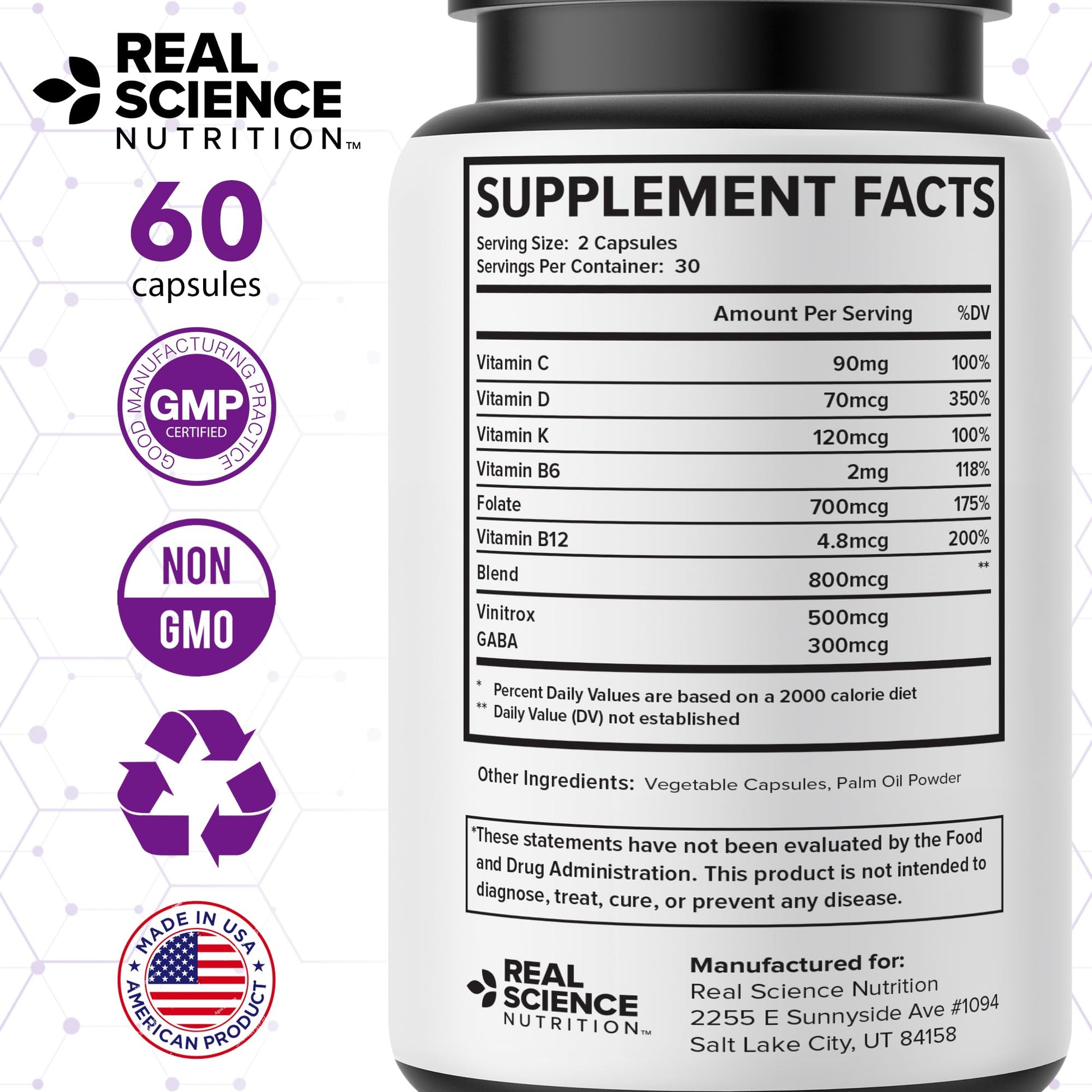 Real Science Perimenopause Supplements for Women for Hormone Balance & Energy Support – Nitric Oxide Formula with Vinitrox, GABA & Essential Vitamins for Hot Flashes, Mood & Energy – 60 Caps Real Science NutritionBuy Supplements Australia