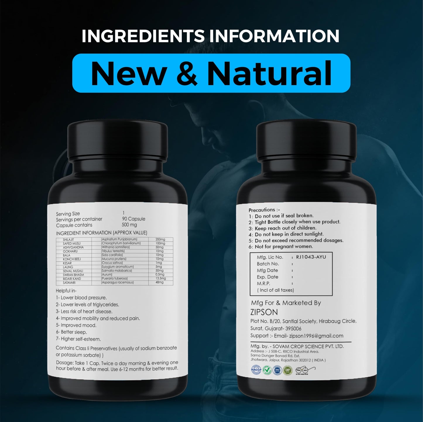 ZIPSON Shilajit for Men & Women | 90 Capsules | Himalayan Formula for Extra Power, Stamina & Immune Support | with Natural Fulvic Acid | Non-GMO | 500mg Per Serving ZIPSON buy supplements Au