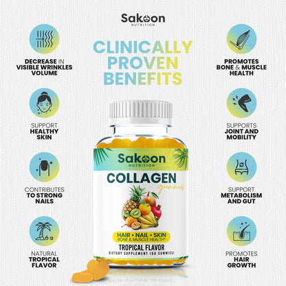 Sakoon nutrition Halal Collagen Gummies for Women and Men - Anti Aging, Hair Growth, Skin Care & Strong Nails Protein Collagen Supplements - Non-GMO, Gluten Free - Made in USA Sakoon nutrition buy supplements Au