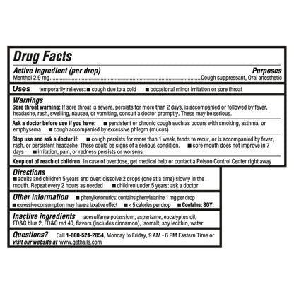 HALLS Minis Cherry Flavor Sugar Free Cough Drops, 48 Drops