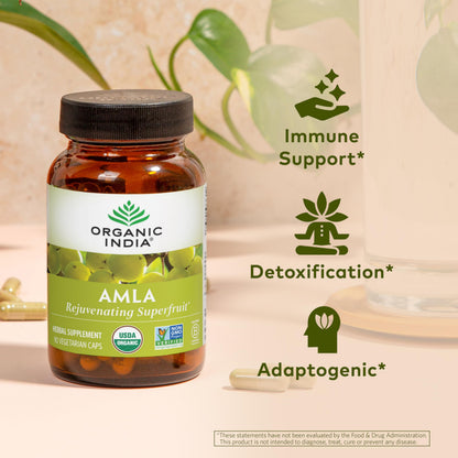 ORGANIC INDIA Amalaki Herbal Vitamin Supplement - Immune Support, Vitamin C, Vegan, Gluten-Free, Kosher, Ayurvedic, Antioxidant
