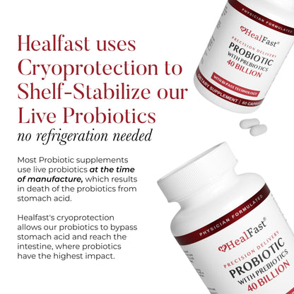 HealFast Physician Formulated Probiotic Supplement - 40 Billion CFU - Live Prebiotics and Probiotics for Men and Women - Probiotics for Gut Health - Non-GMO and Vegan - 30 Day Supply HealFast buy supplements Au