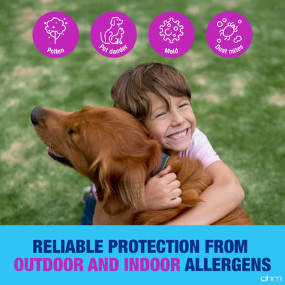 Ohm Children's Allergy Medicine, Loratadine 5mg, Chewable Tablets (30 Count) Bubblegum Flavor, Non-Drowsy Antihistamine, 24-Hour Allergy Relief for Runny Nose, Watery Eyes, Itchy Throat & Nose