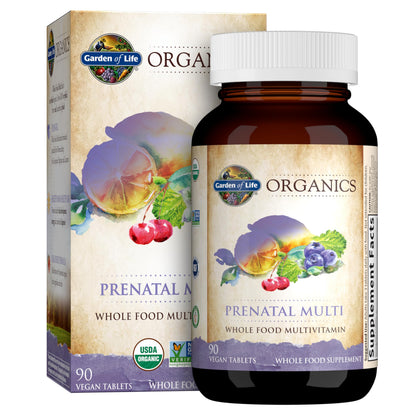 Garden of Life Organics Prenatal Multivitamin with Folate, B6, B12, D3 & Iron – Prenatal Vitamins for Women with Energy Metabolism Support for Healthy Fetal Development