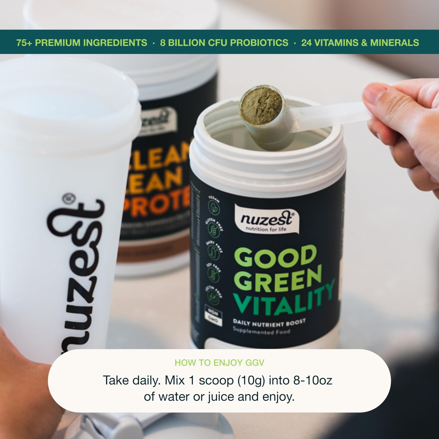 Nuzest Greens Powder Good Green Vitality – Vitamins, Minerals & Superfoods – Vegan Multivitamin Supplement (300g) Nuzest buy supplements Au