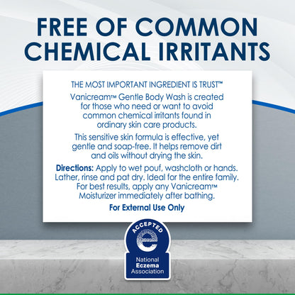 Vanicream Gentle Body Wash -12 fl oz - Formulated Without Common Irritants for Those with Sensitive Skin