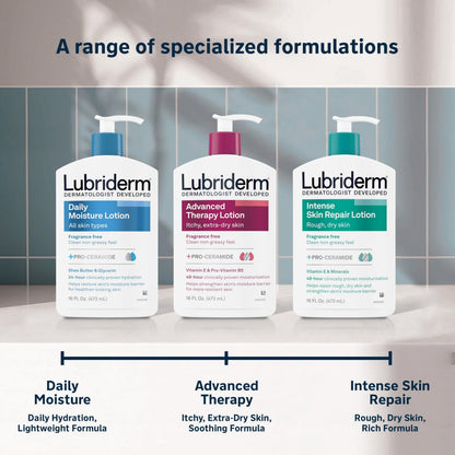 Lubriderm Fragrance Free Daily Moisture Lotion + Pro-Ceramide, Shea Butter & Glycerin