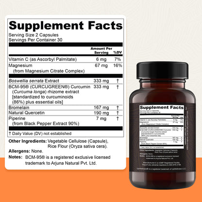UpWellness Golden Revive + Joint Support Supplement Featuring Turmeric with Black Pepper, Quercetin, and Magnesium- Turmeric Boswellia Supplement - 6 Active Ingredients for Joint Care - 60 Capsules UpWellnessBuy Supplements Australia