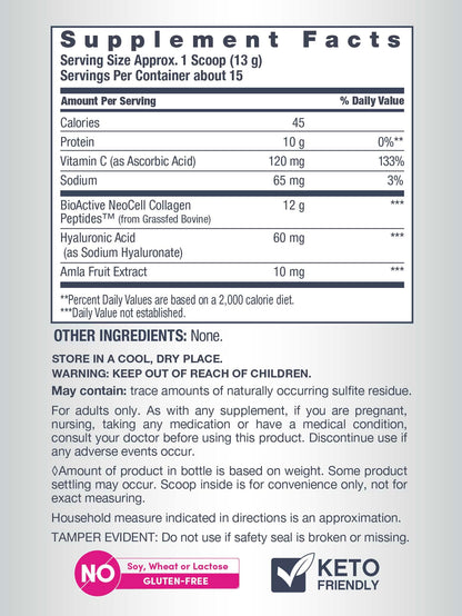 NeoCell Collagen Peptides Powder | 6.9 oz | Unflavored Supplement | with Vitamin C and Hyaluronic Acid | Advanced Formula | Hair, Skin, & Nails | for Women and Men NeoCell buy supplements Au