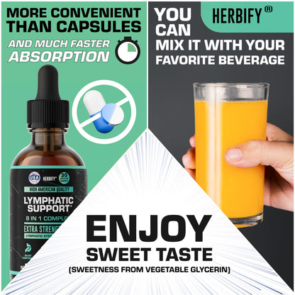 HERBIFY Lymphatic Drainage Drops for Liver Detox & Immune Support - Lymph System Support Drops - Detox Cleanse - 30 Days Supply - 2 Fl Oz Made in USA HERBIFY buy supplements Au
