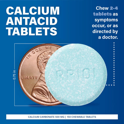 MAJOR Regular Strength Antacid Tablets - Calcium Carbonate 500 mg - Assorted Fruit Flavor - 150 Chewable Count (2 Pack) MAJOR buy supplements Au