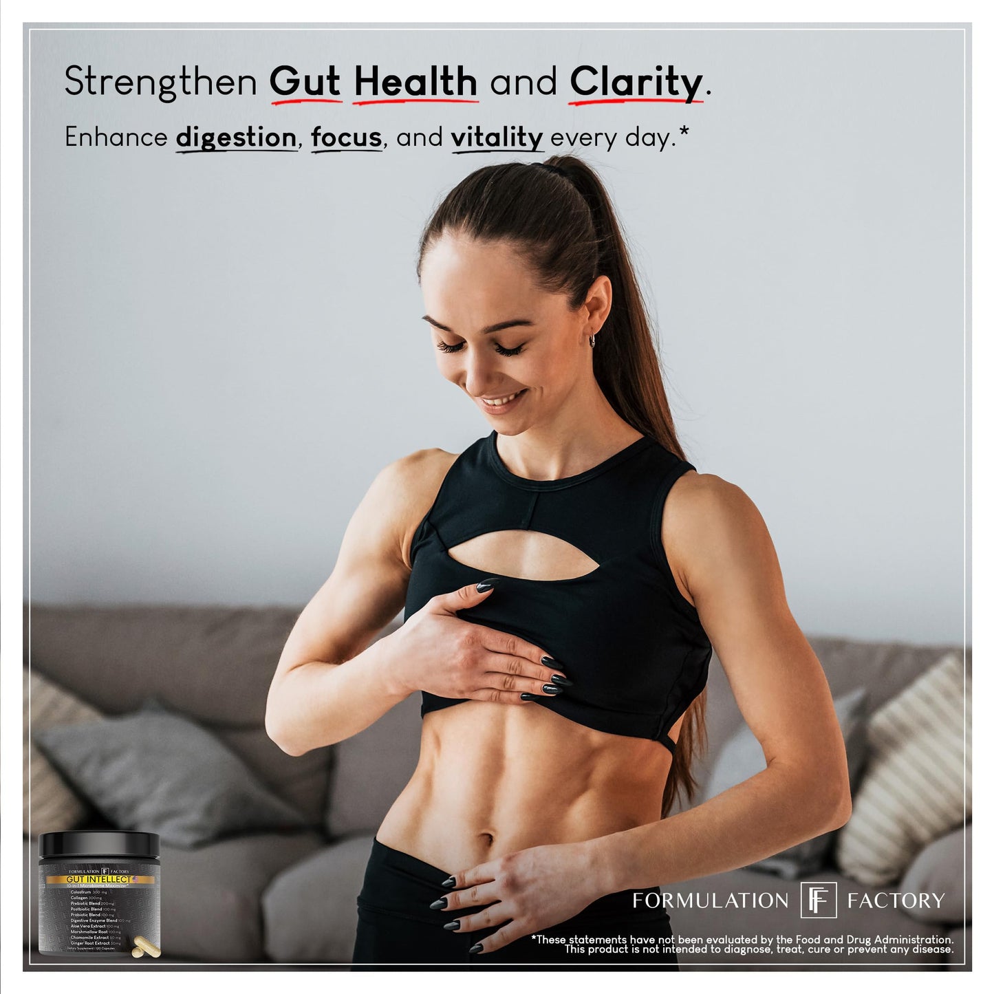 Formulation Factory Probiotics for Women & Men - Gut Intellect 10-in-1 Digestive Enzymes with Prebiotics and Postbiotics - Total Gut Health Supplement - 120 Capsules, 2 Month Supply Formulation Factory buy supplements Au