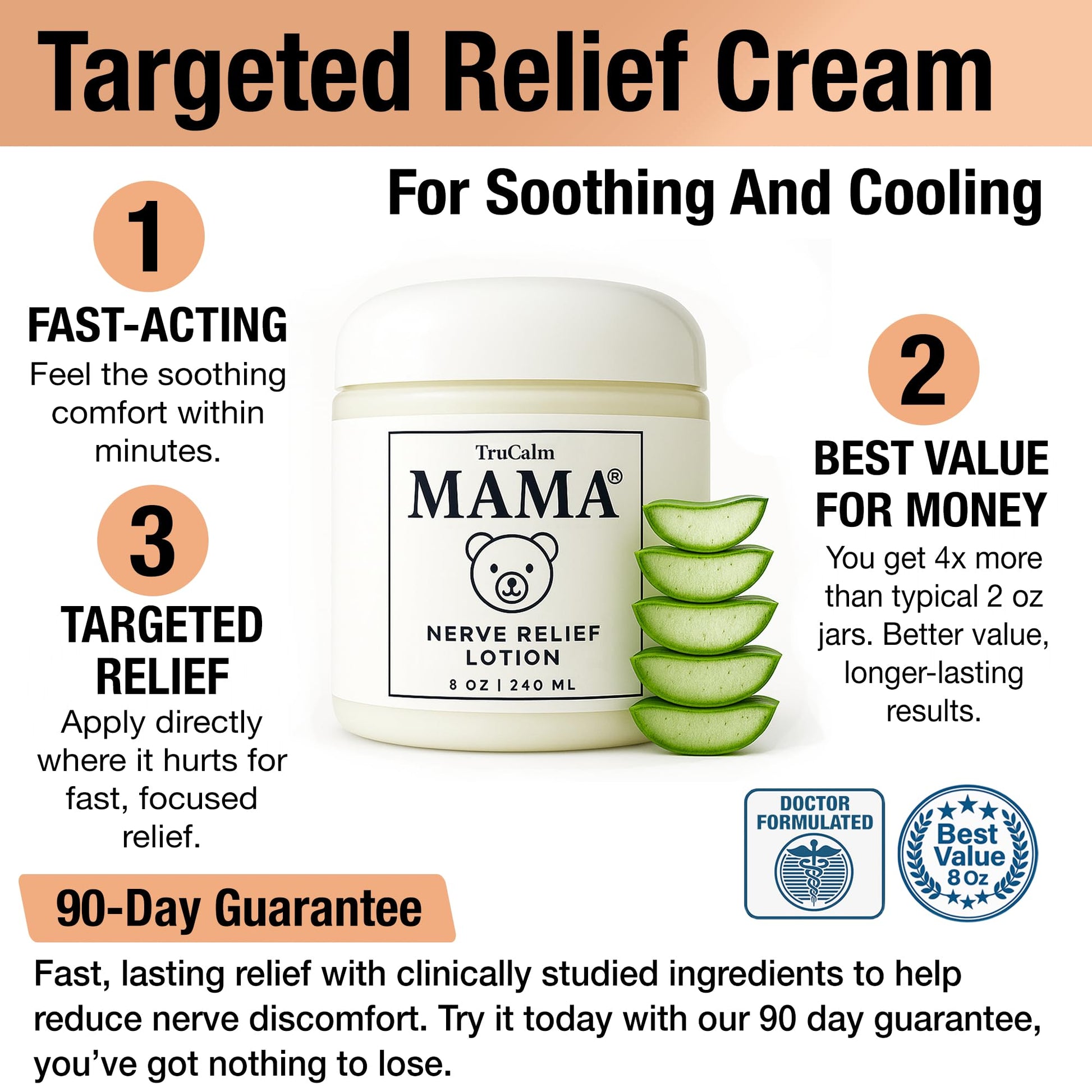 Mama Lotion – Neuropathy Nerve Relief Cream with Magnesium Chloride - Maximum Strength Comfort for Feet, Hands, Legs, Toes - Fast-Absorbing and Non-Greasy Formula for Food and Leg Comfort - 8 Oz TruCalm MamaBuy Supplements Australia