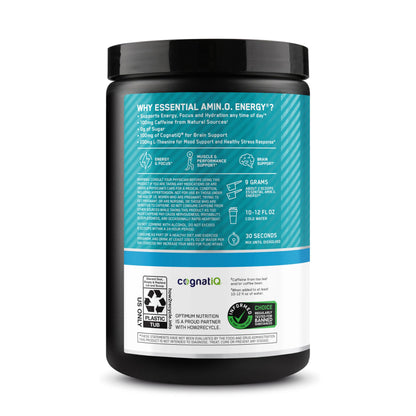 Optimum Nutrition Amino Energy Powder Plus Focus, with BCAA, Electrolytes, and Caffeine, Tropical Lemonade, 30 Servings (Packaging May Vary)