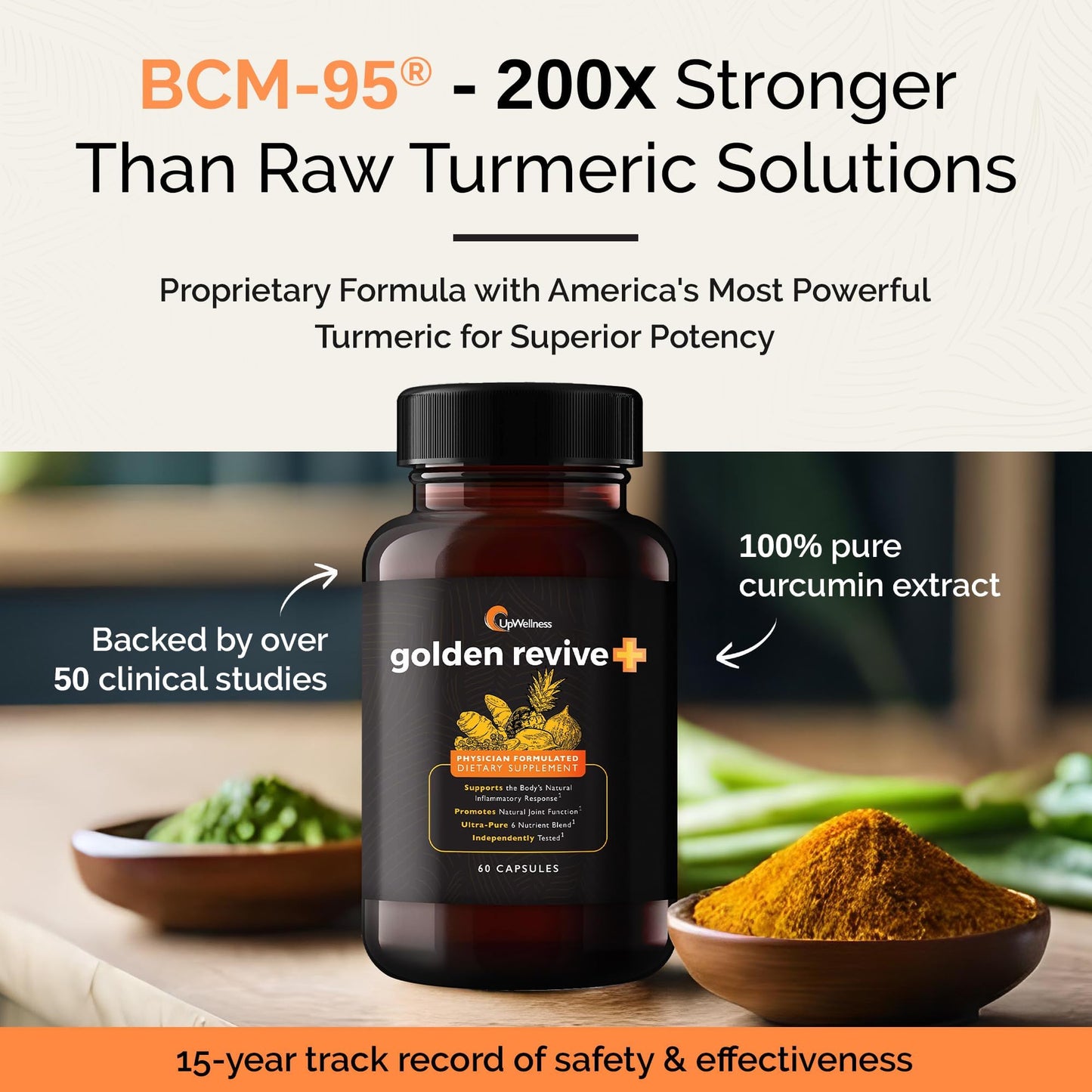 UpWellness Golden Revive + Joint Support Supplement Featuring Turmeric with Black Pepper, Quercetin, and Magnesium- Turmeric Boswellia Supplement - 6 Active Ingredients for Joint Care - 60 Capsules UpWellnessBuy Supplements Australia