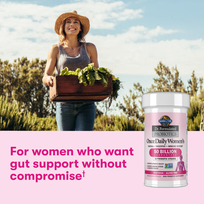 Garden of Life Once Daily Dr. Formulated Probiotics for Women 50 Billion CFU 16 Probiotic Strains with Organic Prebiotics for Digestive, Vaginal & Immune Health, Dairy Free, Shelf Stable 30 Capsules Garden of Life buy supplements Au