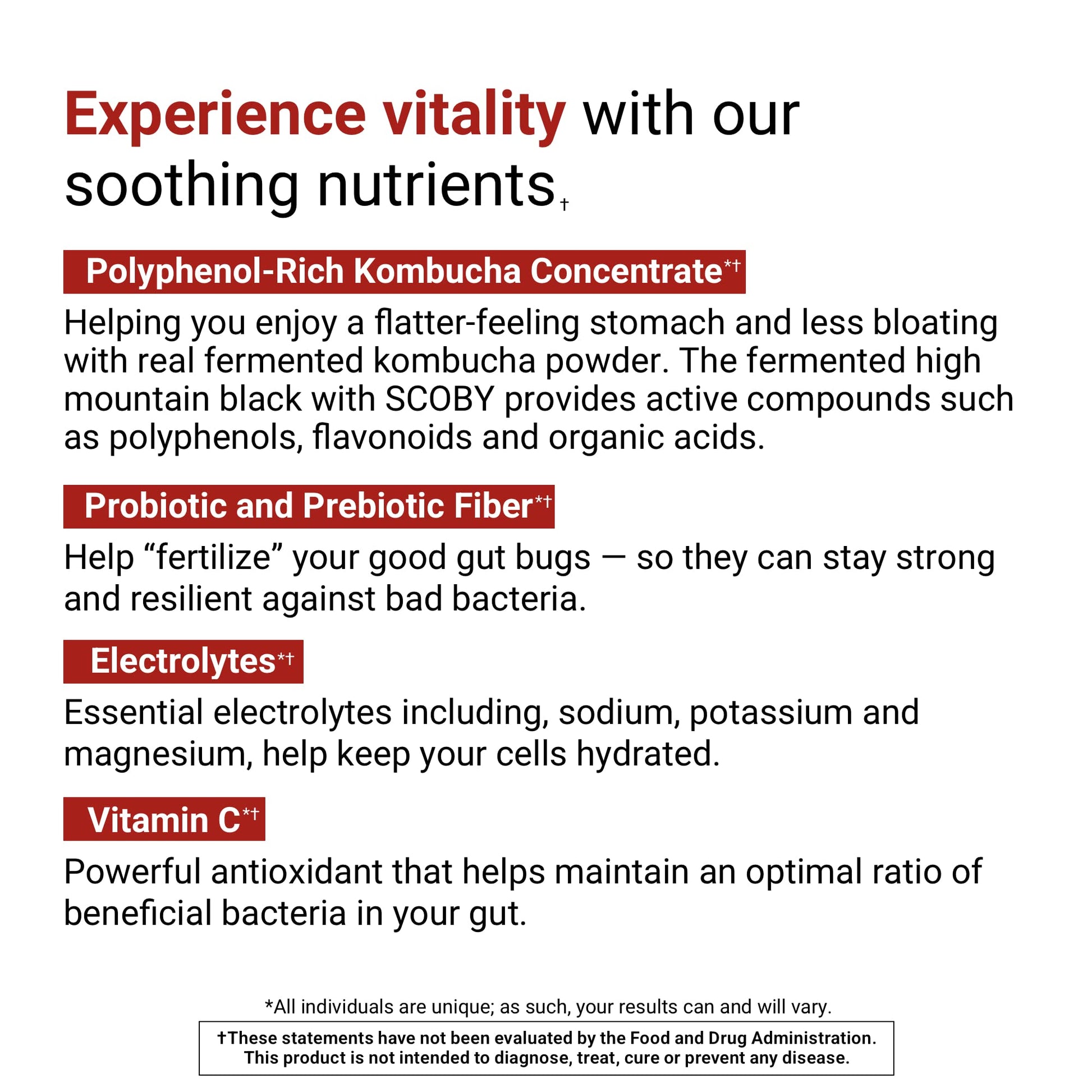 ACTIVATEDYOU Daily Digestive Tonic Kombucha - Support Healthy Digestion & Youthful, Long-Lasting Energy- Prebiotic Fiber, Probiotics, Postbiotics, Vitamin C, Berry Lemonade Flavor (30 Servings) ACTIVATEDYOU buy supplements Au