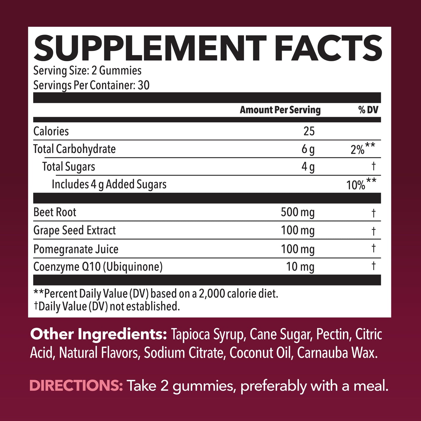 Beet Root Gummies with COQ10 & Pomegranate - Nitric Oxide Supplement for Men and Women - Beetroot for Endurance, Performance, Recovery - Vegan, Non-GMO, Gluten Free