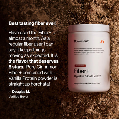 Momentous Fiber+ - Daily Multi-Source Fiber Blend to Support Nutrient Absorption, Natural Energy Production, & Recovery - NSF Certified for Sport - Non-GMO & Gluten-Free