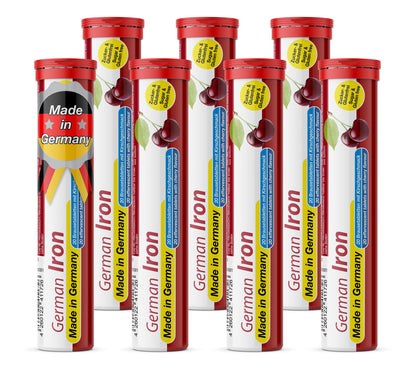 T&D German Iron 14 mg - 140 Vegan Drink Effervescent Tablets - Cherry Flavor - Made in Germany T&D buy supplements Au