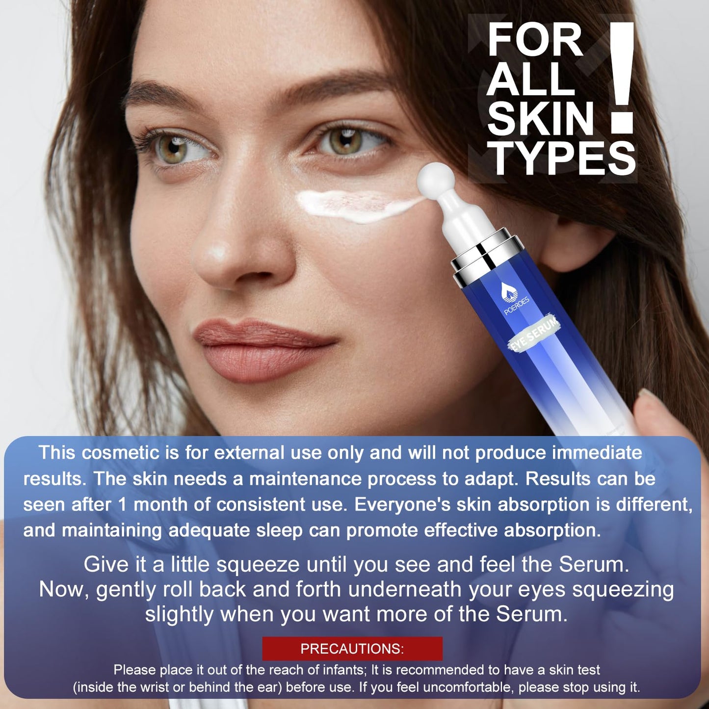 Eye Serum with 8% Caffeine 8% Retinol Hyaluronic Acid Niacinamide peptides for Puffy Bags Fine Lines Dark Circles Wrinkles