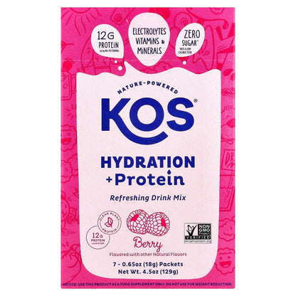 Kos Berry Hydration Protein 7ct, 0.65 OZ KOS buy supplements Au