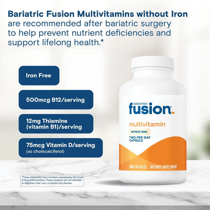 Bariatric Fusion Bariatric Multivitamin Without Iron | Post Bariatric Surgery Patients | Iron Free Bariatric Vitamin Bariatric Fusion