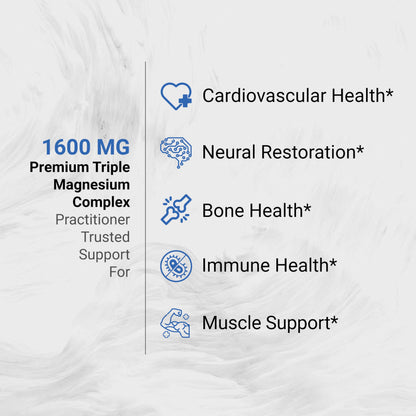 Naturalis Vegan Triple Magnesium Complex | Chelated Glycinate, Citrate & Oxide 1600mg Delivers 250mg Elemental Magnesium | Easily Absorbed for Stress, Muscle, Heart, Bone Support* | 60 Softgels Naturalis buy supplements Au