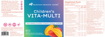 Mountain Meadow Herbs Children's Vita-Multi: Blended Vitamin & Mineral Supplement - Fast Absorbing Liquid Kids Vitamins with Fruits, Greens, and Eye-Protecting Lutein (16 oz.) Mountain Meadow HerbsBuy Supplements Australia