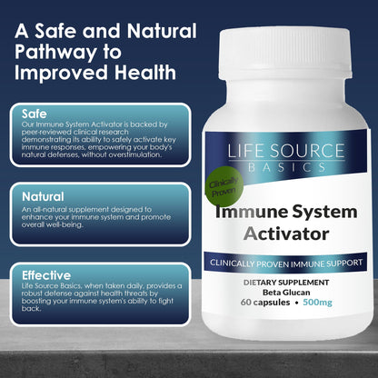 Life Source Basics Immune System Support Activator - High Purity Beta 1,3/1,6 Glucan - Immunity and Vitamin Supplement Non-GMO & Vegan Friendly for Men & Women, Gluten-Free 500 mg - 60 Capsules L LIFE SOURCE BASICSBuy Supplements Australia