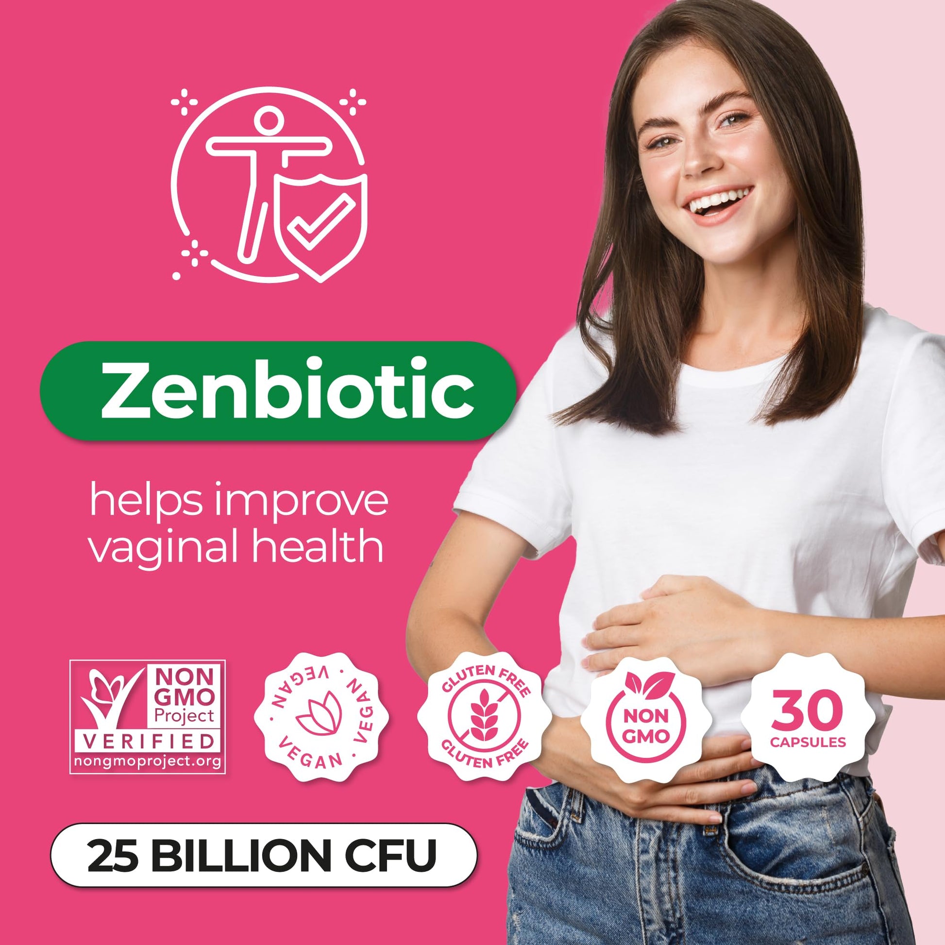ZENZSUAL Zenbiotic Probiotics Support for Women – 25 Billion CFU, Vaginal Health & pH Balance Support, Odor & Yeast Control, Gut & Digestive Health, Urinary Comfort, Hormone Balance, 30 Vegan Capsules ZENZSUAL buy supplements Au