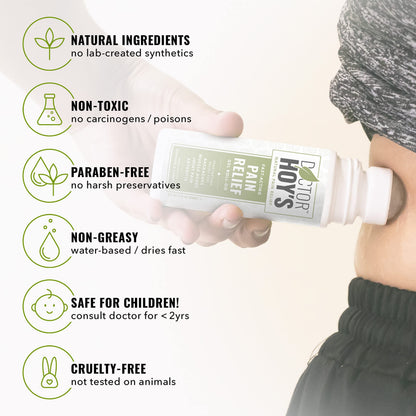 DOCTOR HOY'S Natural Pain Relief Gel, Water Based with Arnica, Anti-Inflammatory, Clean, Safe and Effective Natural Pain Relief, 3 oz. Roll-On, 3pk DOCTOR HOY'SBuy Supplements Australia