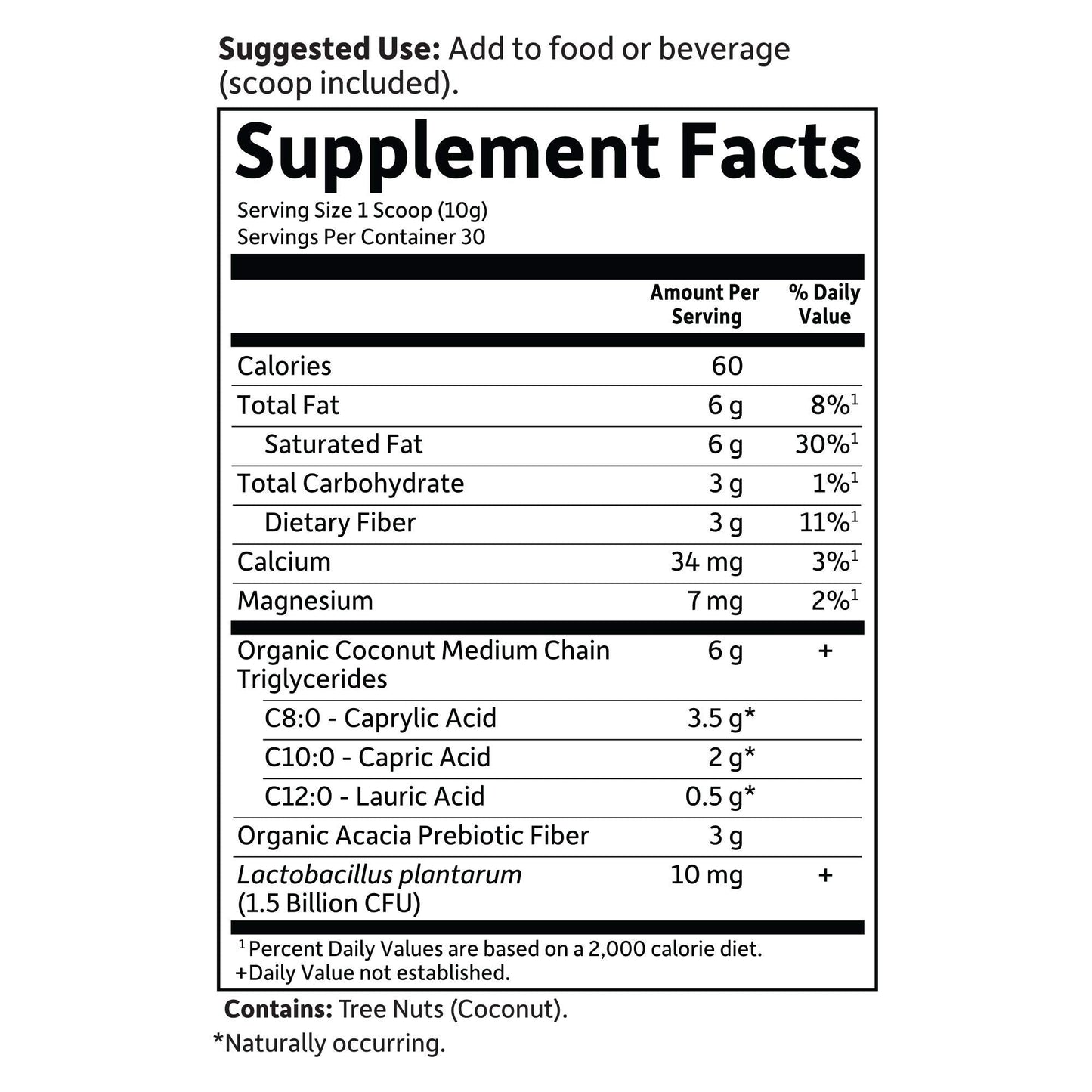 Garden of Life Dr. Formulated Keto Organic MCT Powder - 30 Servings, 6g MCTs from Coconuts plus Prebiotic Fiber & Probiotics