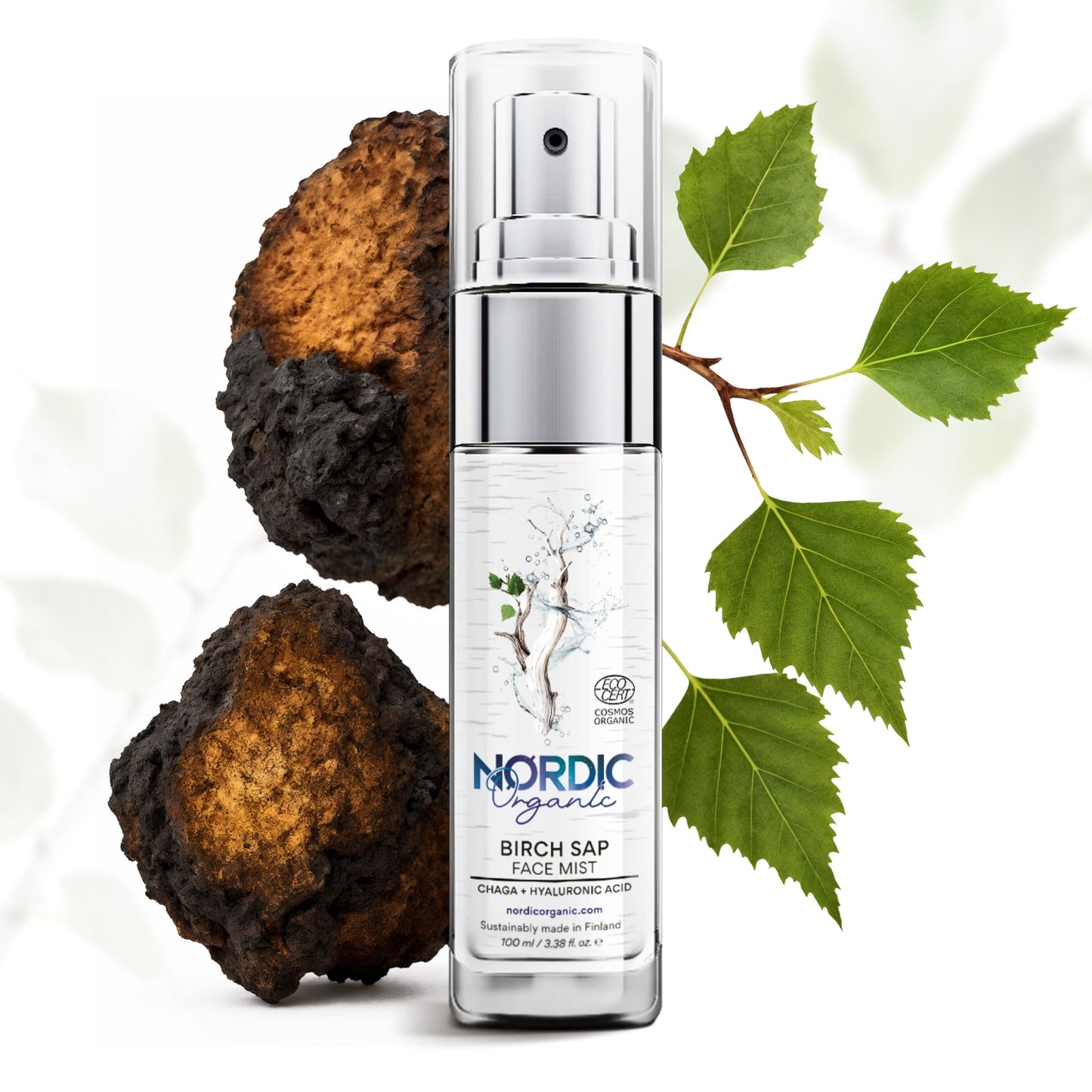 Nordic Organic Birch Sap Face Mist – COSMOS Certified Organic Formula with Hyaluronic Acid & Chaga Mushroom, Fragrance Free, Made in Finland 3.38 oz (100 ml), 1 Bottle Nordic OrganicBuy Supplements Australia