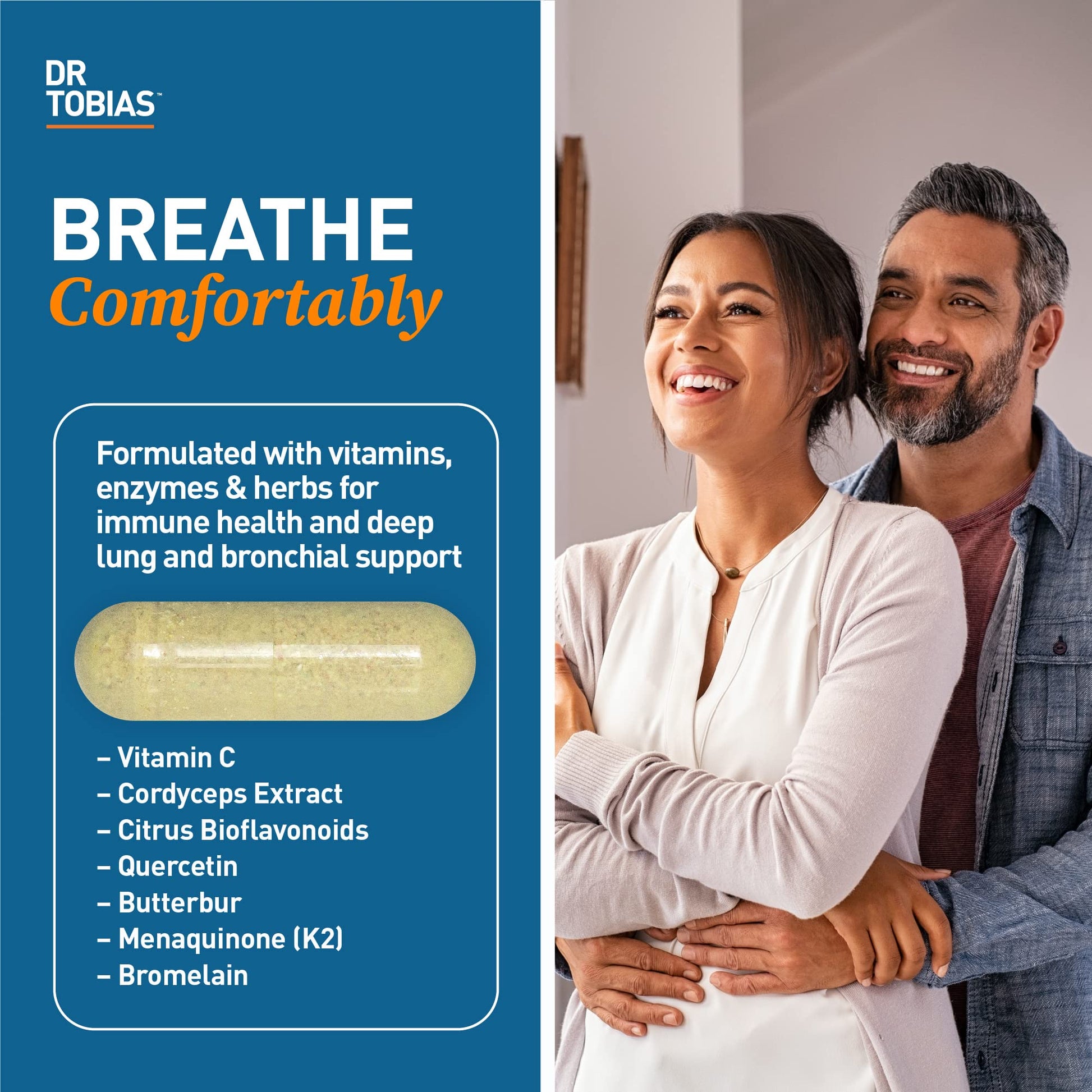 Dr. Tobias Lung Health and Oregano & Caprylic Acid Blend, Supports Lung Cleanse & Detox, Intestinal Health, Immune Support with Prebiotics & Herbs for Women & Men Dr. Tobias buy supplements Au