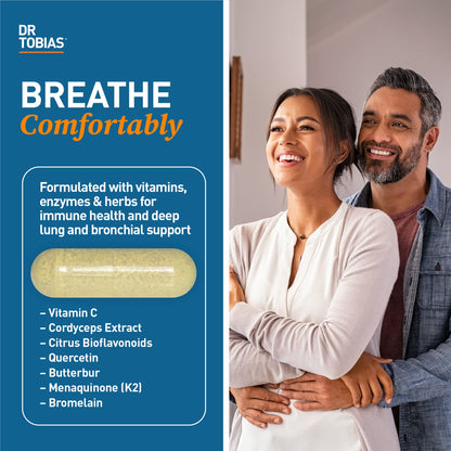 Dr. Tobias Lung Health and Oregano & Caprylic Acid Blend, Supports Lung Cleanse & Detox, Intestinal Health, Immune Support with Prebiotics & Herbs for Women & Men Dr. Tobias buy supplements Au