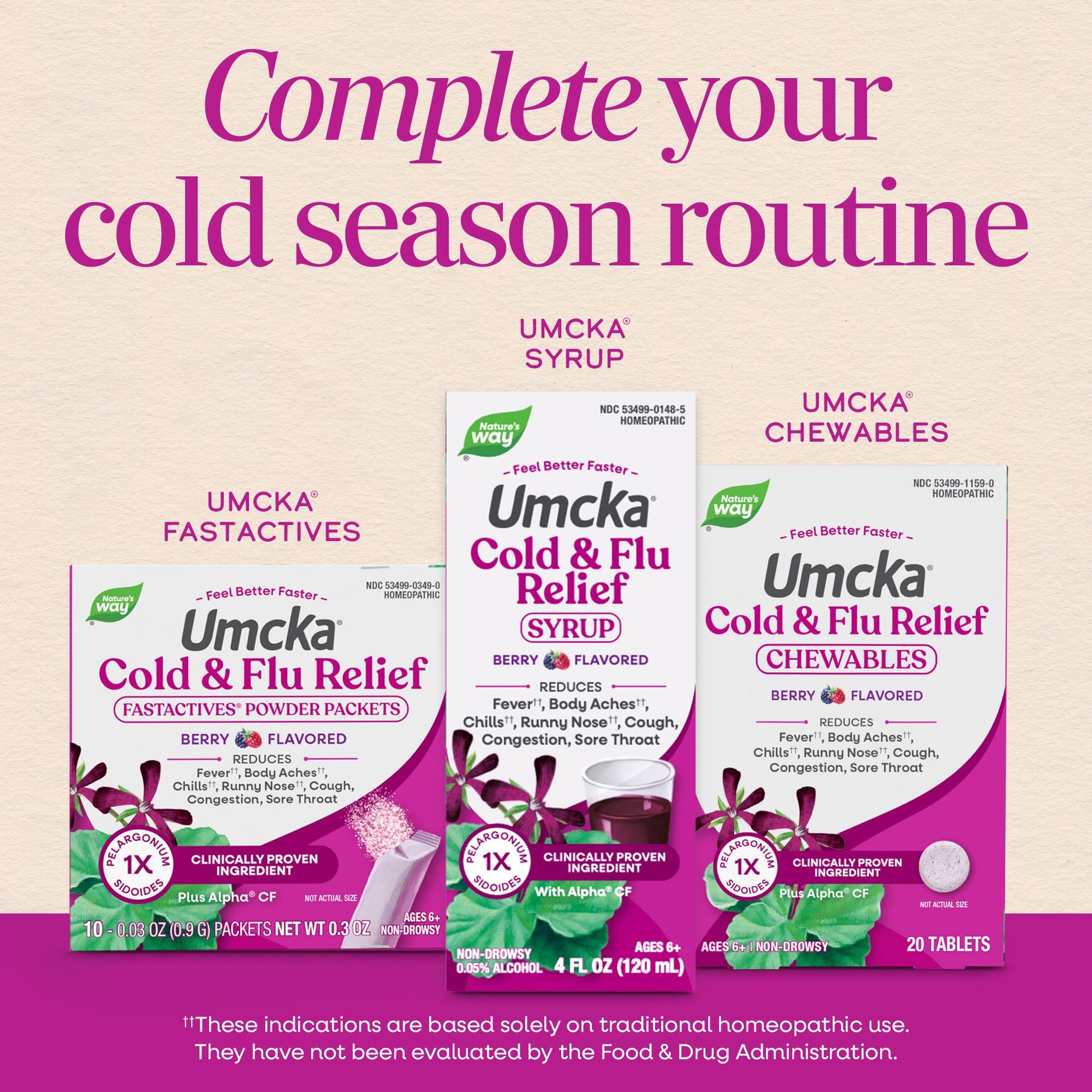 Nature’s Way Umcka Cold and Flu Relief Chewables, Non-Drowsy Multi-Symptom Relief, Homeopathic Cold Medicine & Remedy, Shortens & Reduces Severity of Colds, Berry-Flavored Cold & Flu Tablets, 20 Count Nature's Way buy supplements Au