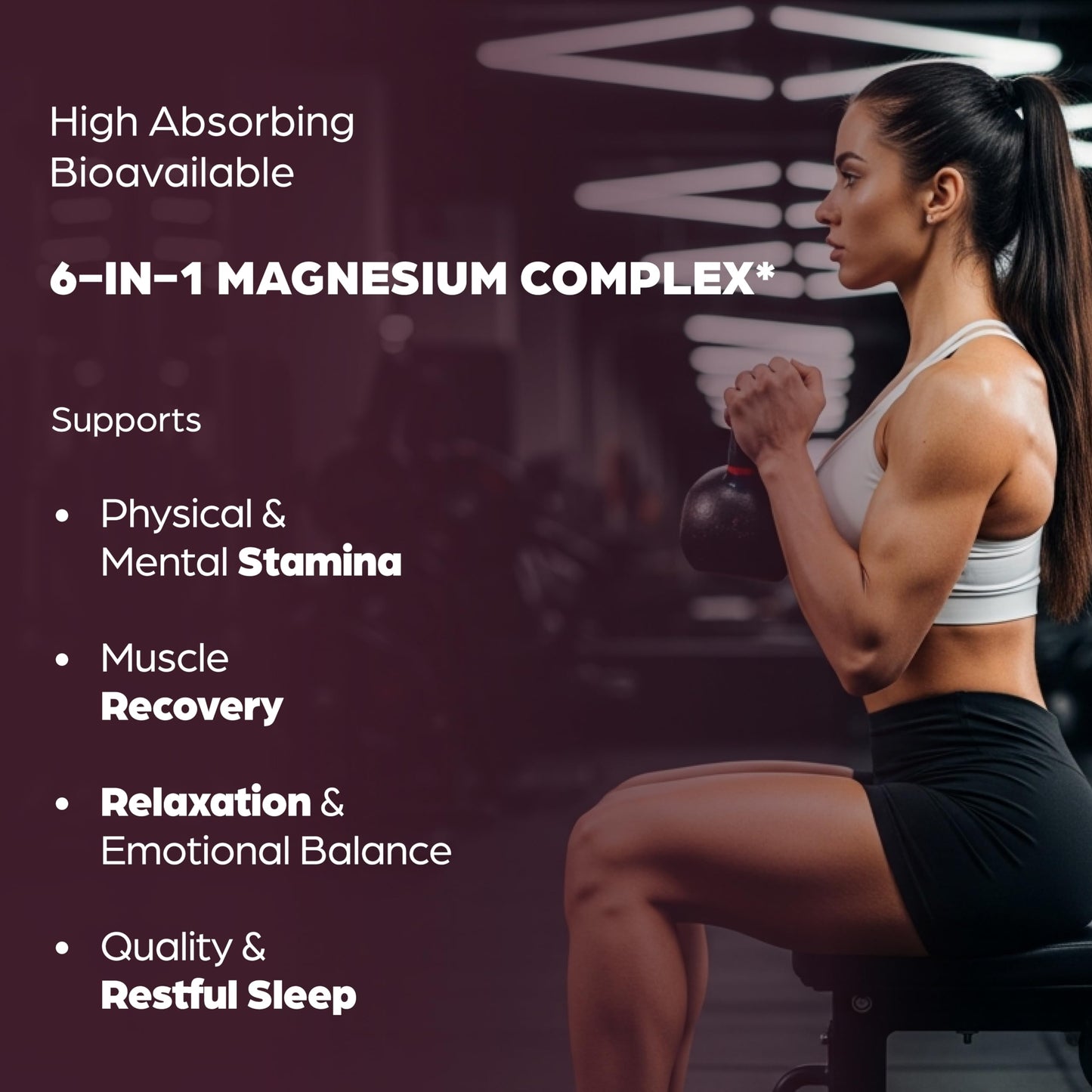 Complete Magnesium Complex 500mg for Women & Men | 60 Capsules | 6 in 1 Mag Supplement with Zinc | Quality Sleep & Muscle Health | Glycinate, Citrate